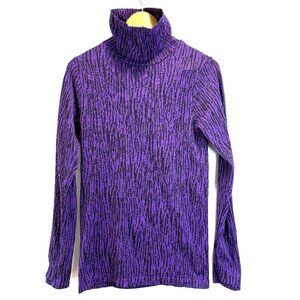 Athleta Flurry Elemental Seamless Turtleneck Top Base Layer Purple Black size M